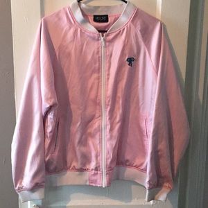 Lazy Oaf “I Don’t Care” Pink Bomber Jacket